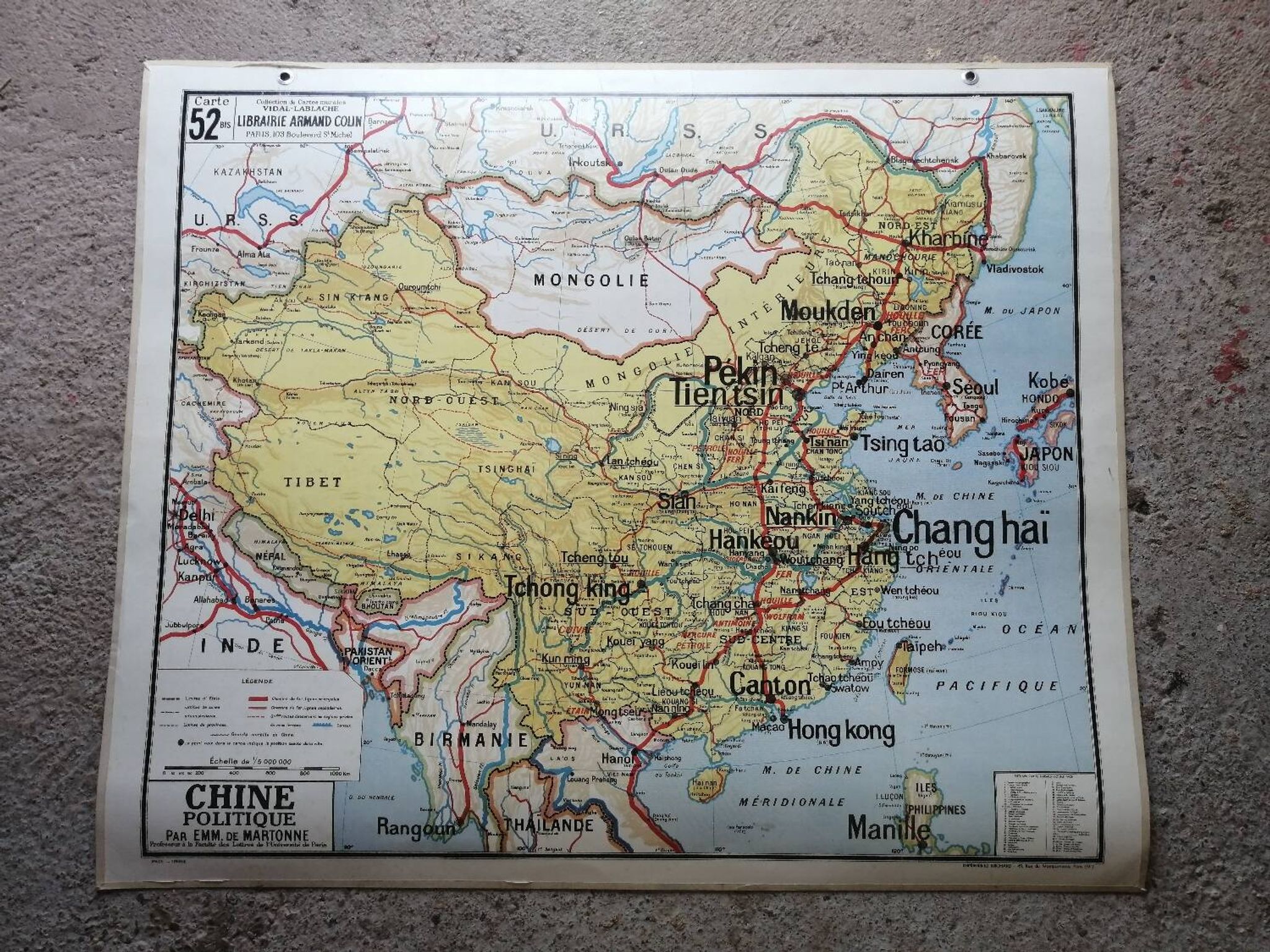 Vintage school card: China n°52 Vidal Lablache.