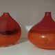 Pair or 2 glass paste vases from the 80s vintage.