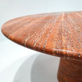 Contemporary italian red travertine dining table