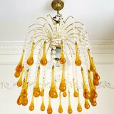 Lustre en verre de Murano ambré – Italie