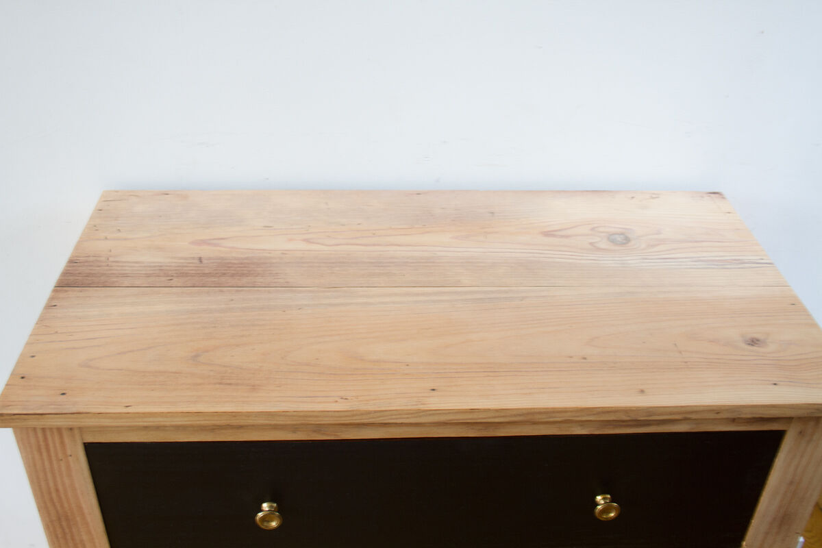 Commode vintage noire et bois