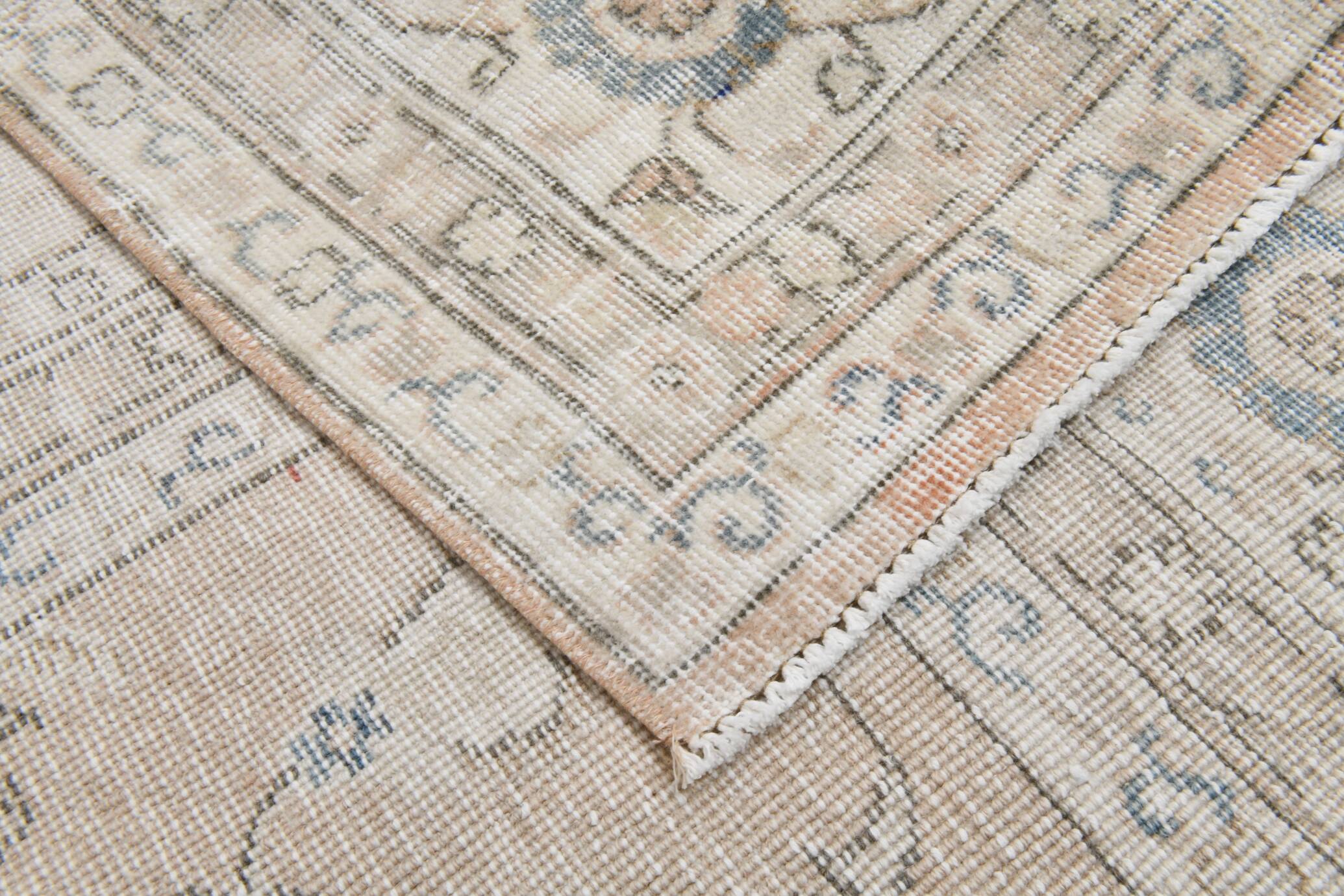 Tapis vintage floral rose blush et pêche 8x12, tapis pour salon.