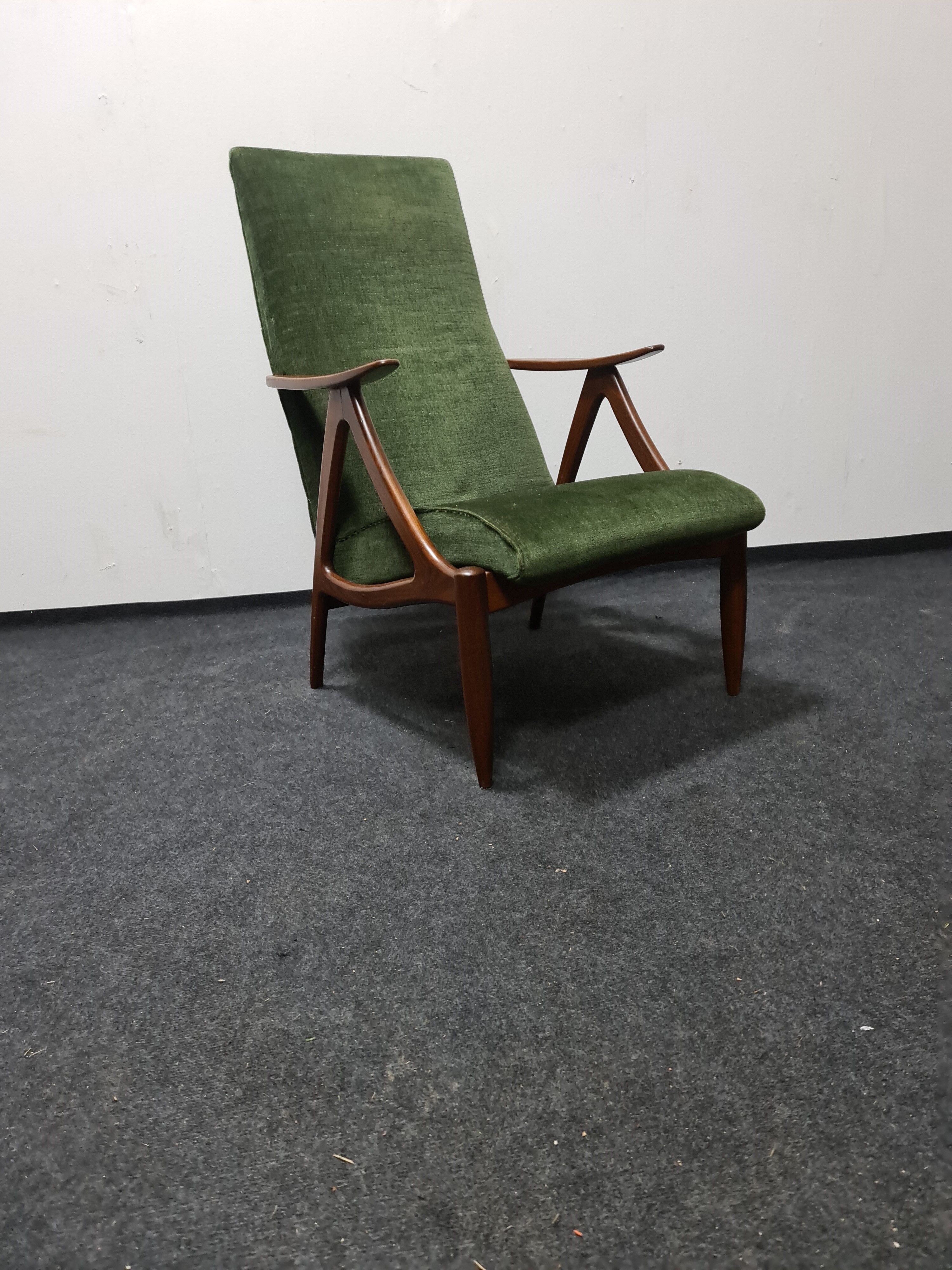 Vintage Dutch design teak armchair