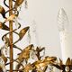 Vintage gold leaf crystal chandelier with 6 lights, 1950s.