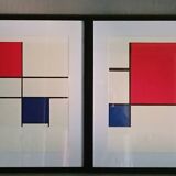 Pair of Piet MONDRIAN lithographs, models of 250 copies