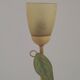 Vintage Italian Double Light Table Lamp Green Leaves Glass Shades