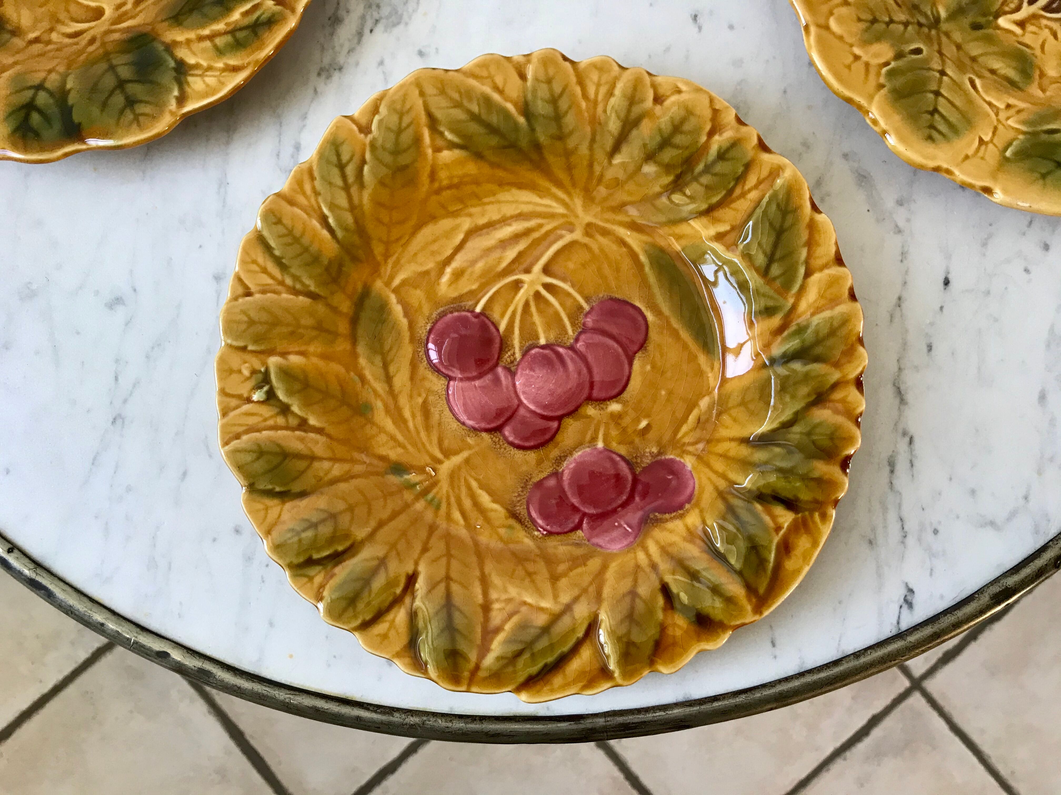 Set of 5 dessert plates in Sarreguemines 60s
