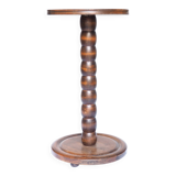 Stele, wooden beaded pedestal table