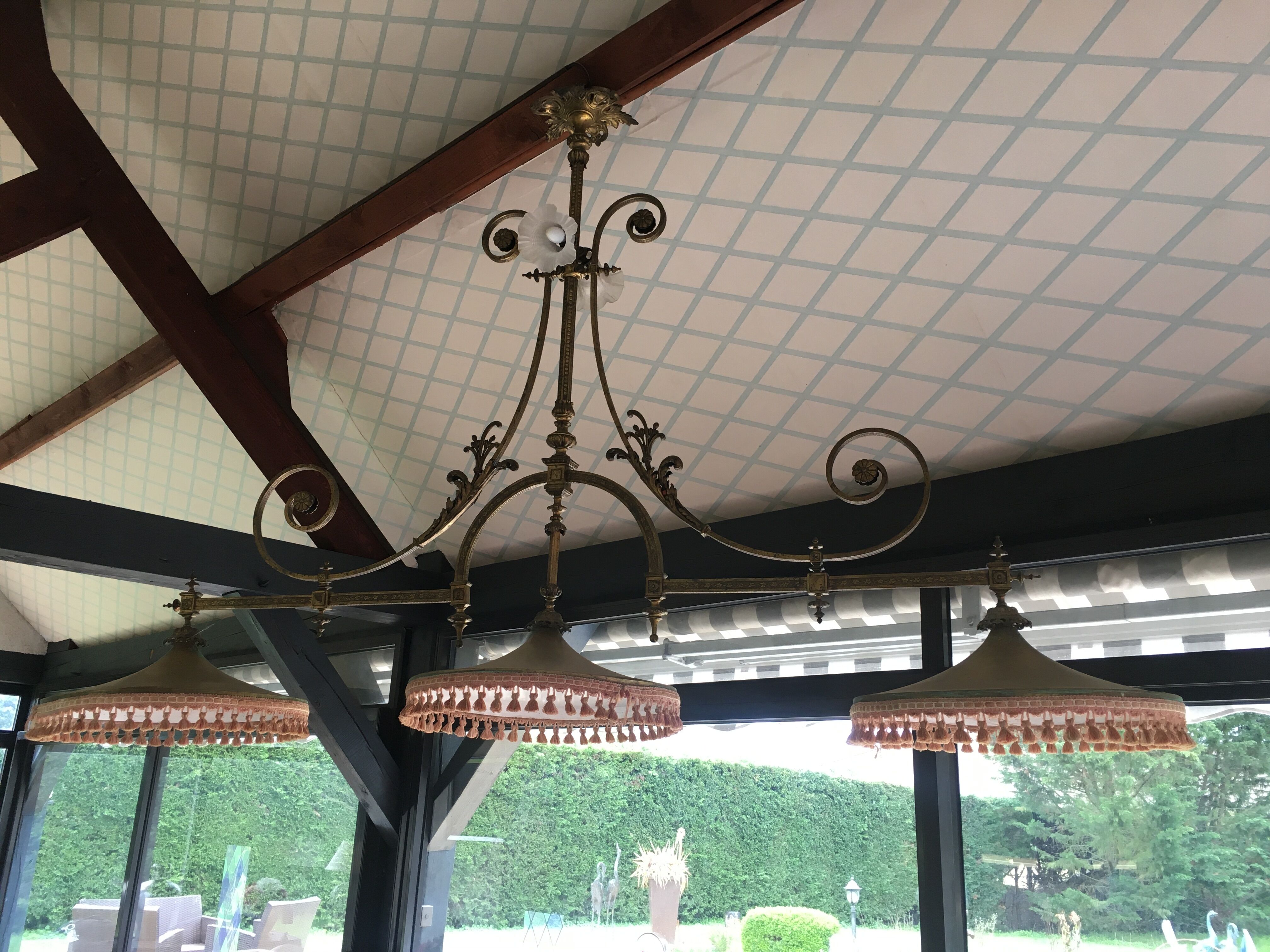 Bronze billiard chandelier
