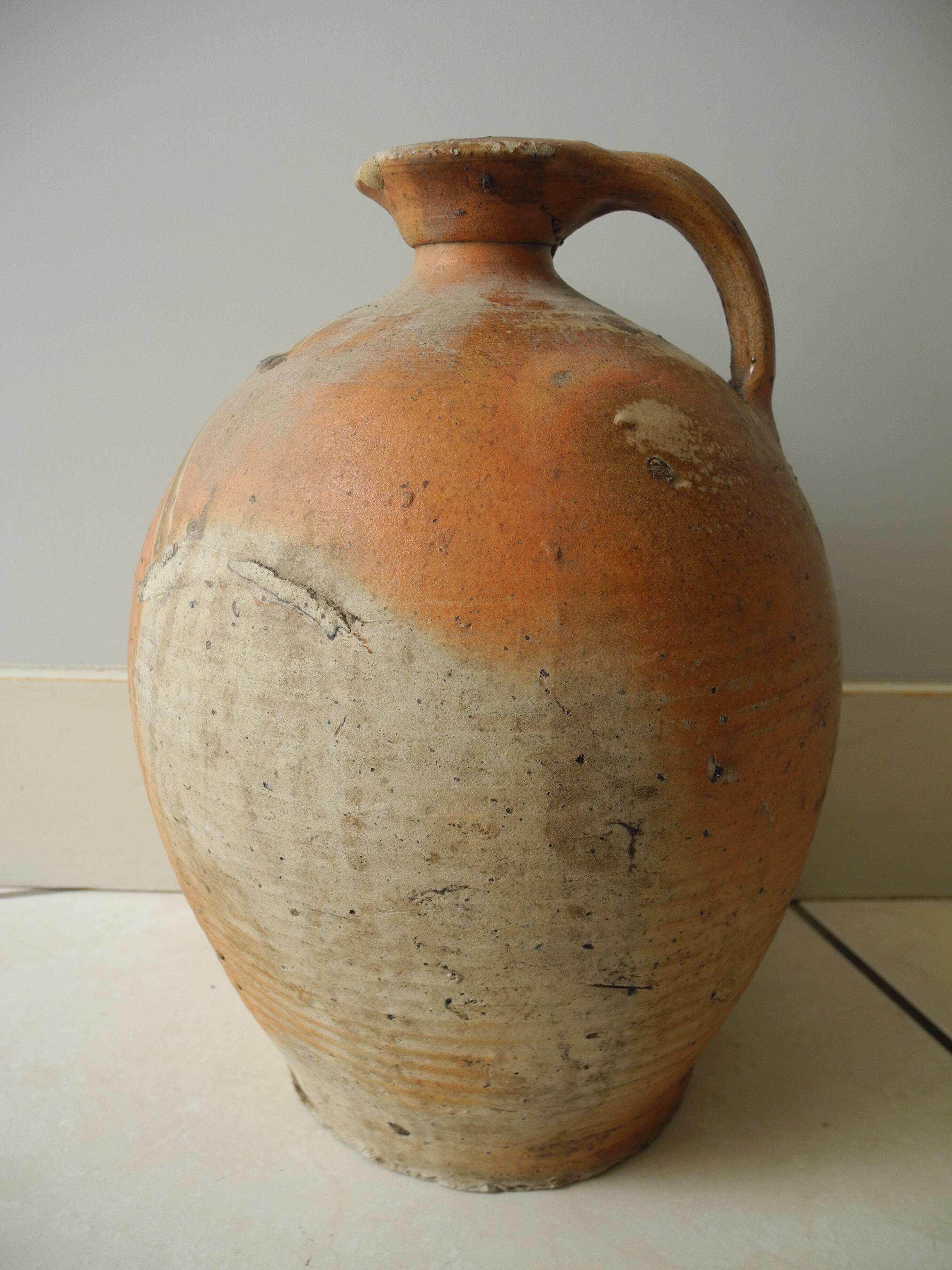 old terracotta jug pottery jar french terracotta jug jar