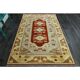 1970s Vintage Turkish Oushak Handmade Wool Cotton Beige Area Rug 155x233
