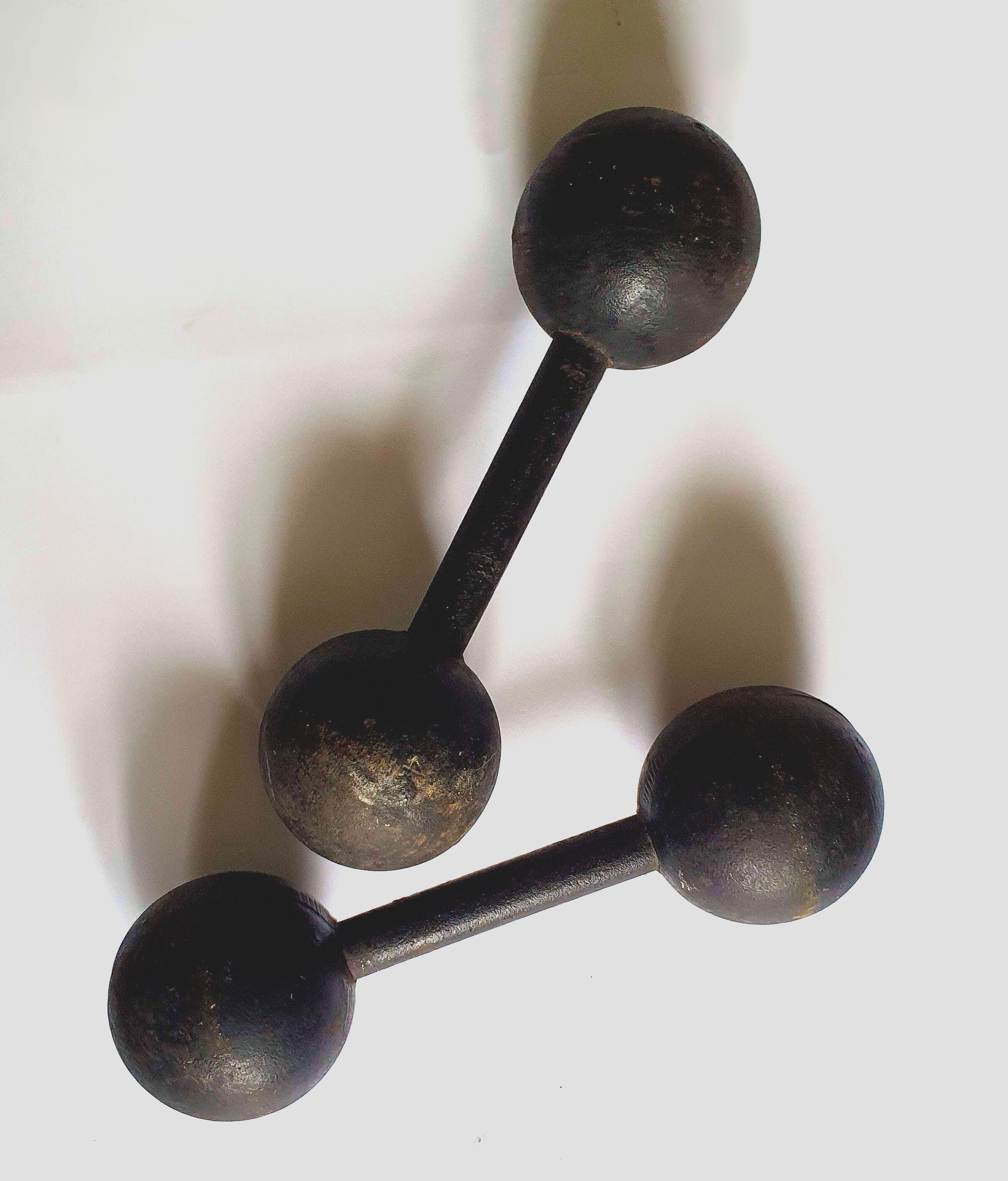 Vintage cast iron dumbbells