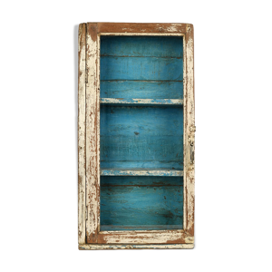 vitrine en bois patiné