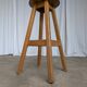Vintage Oak Bar Stool: 1980s Yugoslavian Industrial High Chair