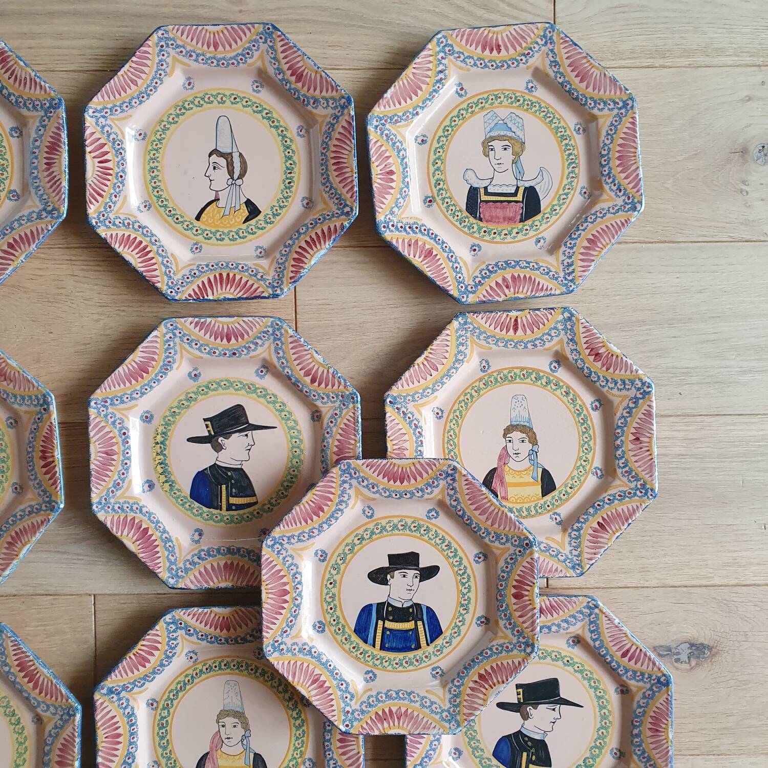 18 Henriot Quimper plates