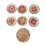 Set of six coasters with small plate