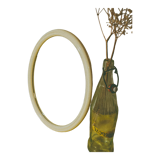 Oval off-white mirror, 38x30 cm