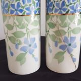 Pair of vases earthenware Keller Guérin Lunéville Periwinkle model