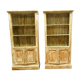 Pair of store windows in patinated fir