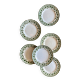 Set of 6 old plates in iron earth, model Murier de Saint Amand