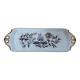Victoria rectangular tray, hand-painted blue and gold porcelain decoration