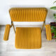 Vintage folding chair LAFUMA gold striped yellow fabric