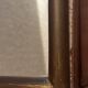 Antique gilded wooden mirror called gendarme hat h 64 / l 43.5 cm