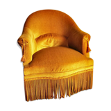 Golden fringed toad armchair