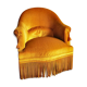 Golden fringed toad armchair