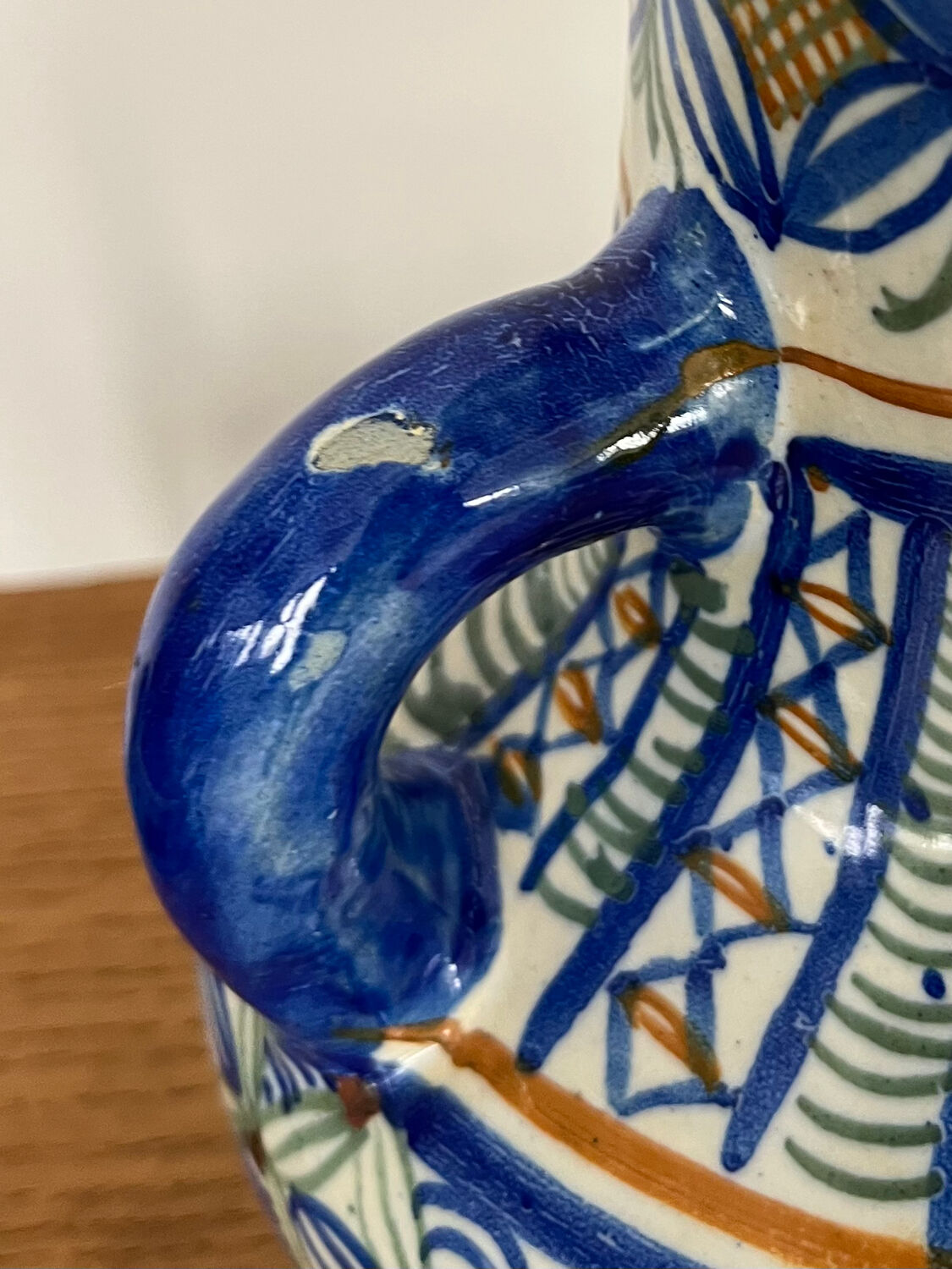 Ancient majolica earthenware vase