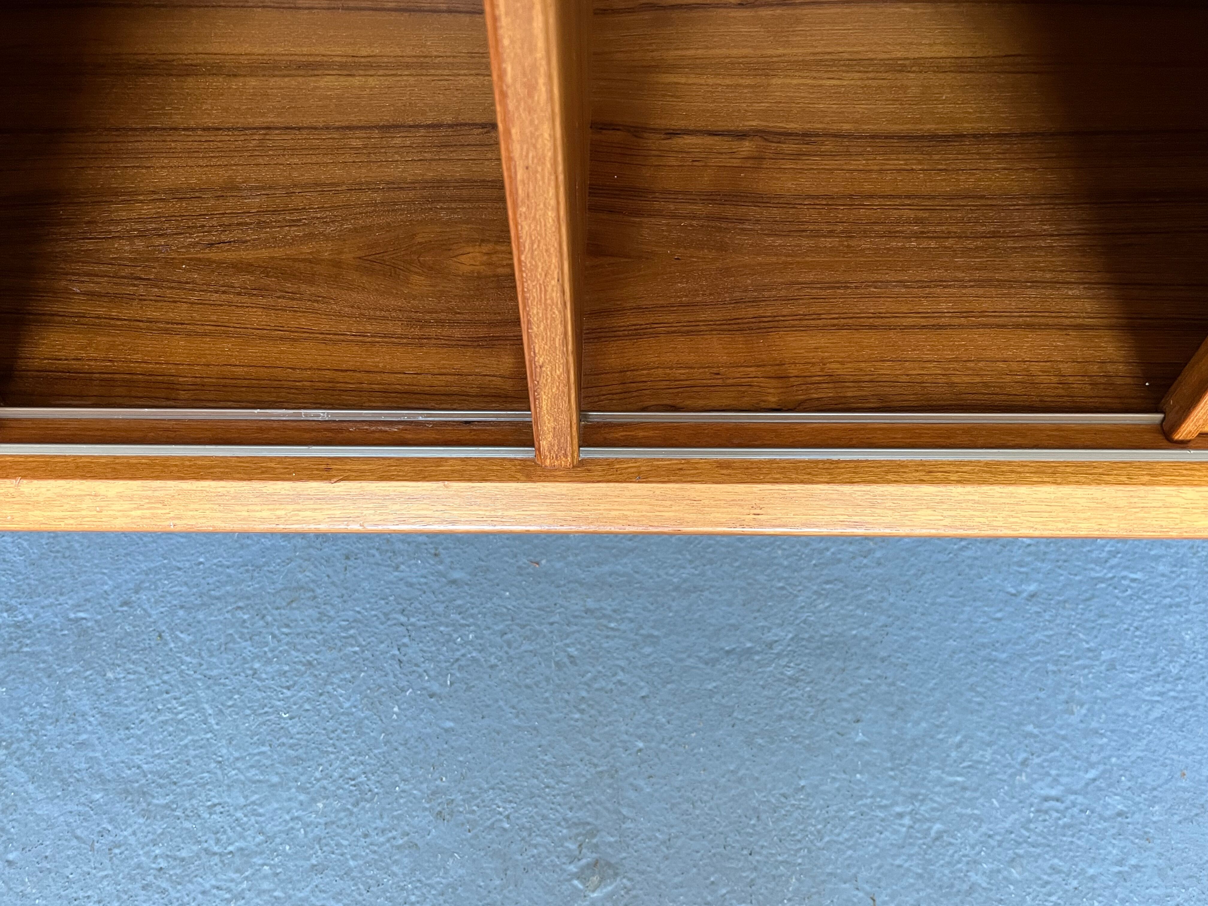 Model 19 High Sideboard in Teak with Sliding Doors by Gunni Omann for Omann Jun, 1960s