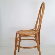 Vintage bamboo and cane chair, Thonet bistro style.