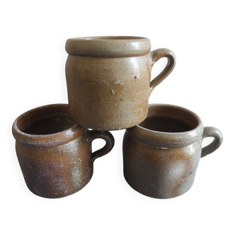 Lot anciens pots grès déco rustique old french stoneware pots