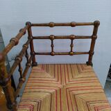 Wood and straw corner chair