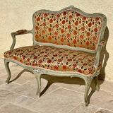Small Louis XV Style Lacquered Sofa / Bench