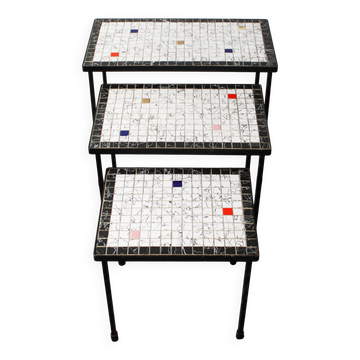 Ensemble de 3 tables gigognes, milieu XXème