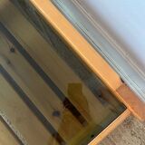 Vintage pine and glass coffee table