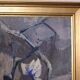 Original Swedish oil on canvas – “Winter Cyclamen” by Majken Bergvin (1922–2012) – 1965 – vintage & framed – 62 × 43 cm