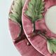Two vintage leaf barbotine plates