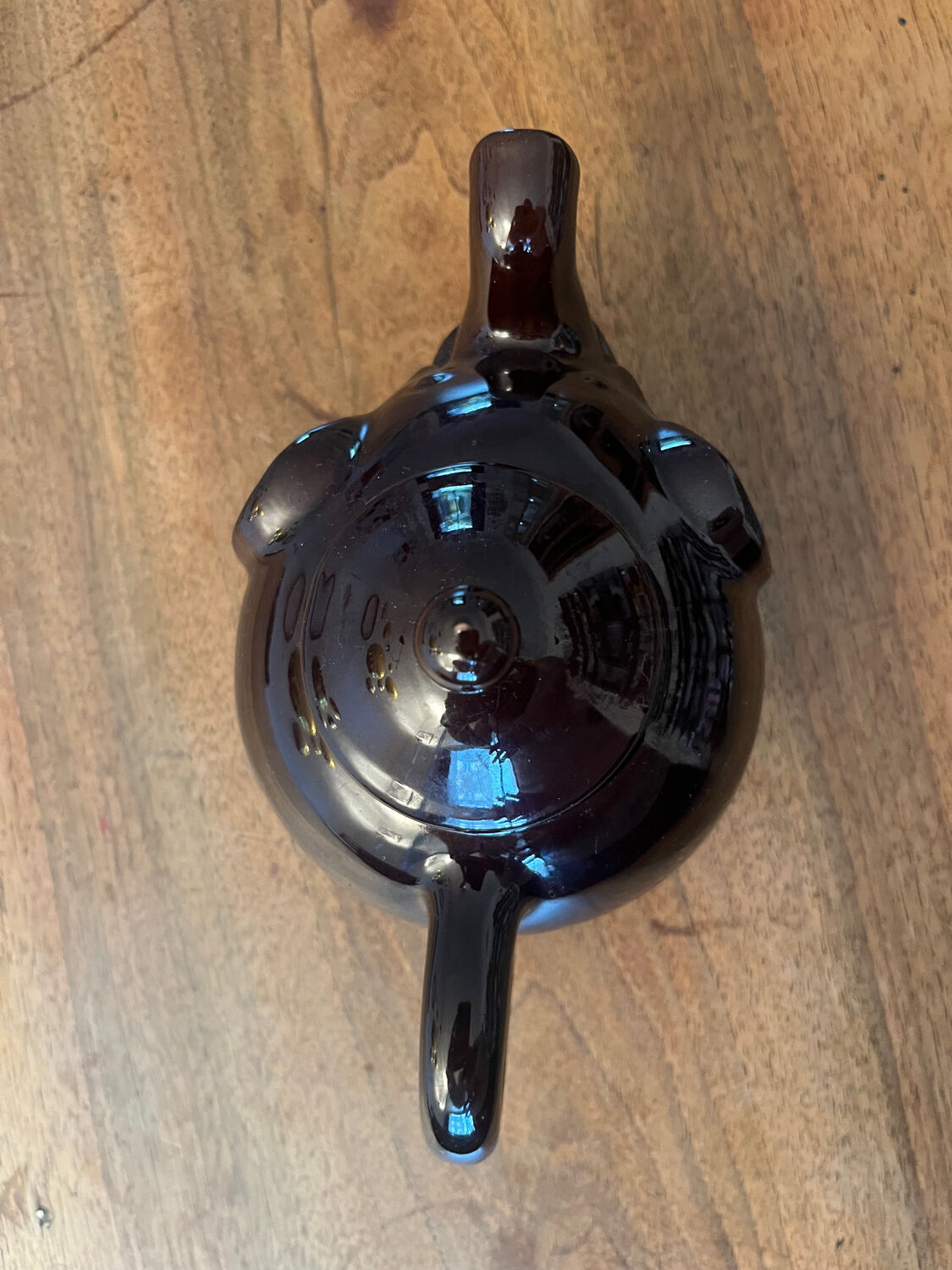 Brown ceramic teapot