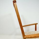 Mid-century rocking chair in pine and sheepskin by Yngve Ekström, Sweden.