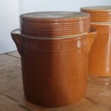 Pair of stoneware grease pots