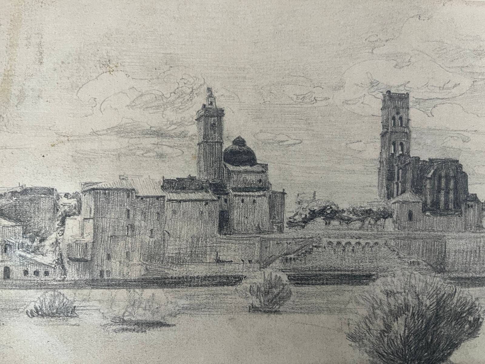 Tableaux lot 3 studies Pastel Ed. Pannetier (1884-1965) Panoramic landscapes