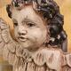 Paire d'anges en bois polychrome