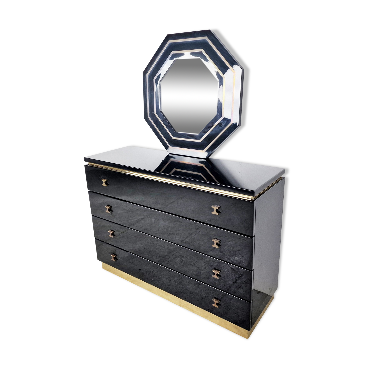 Jean Claude Mahey chest of drawers with mirror, 1970s