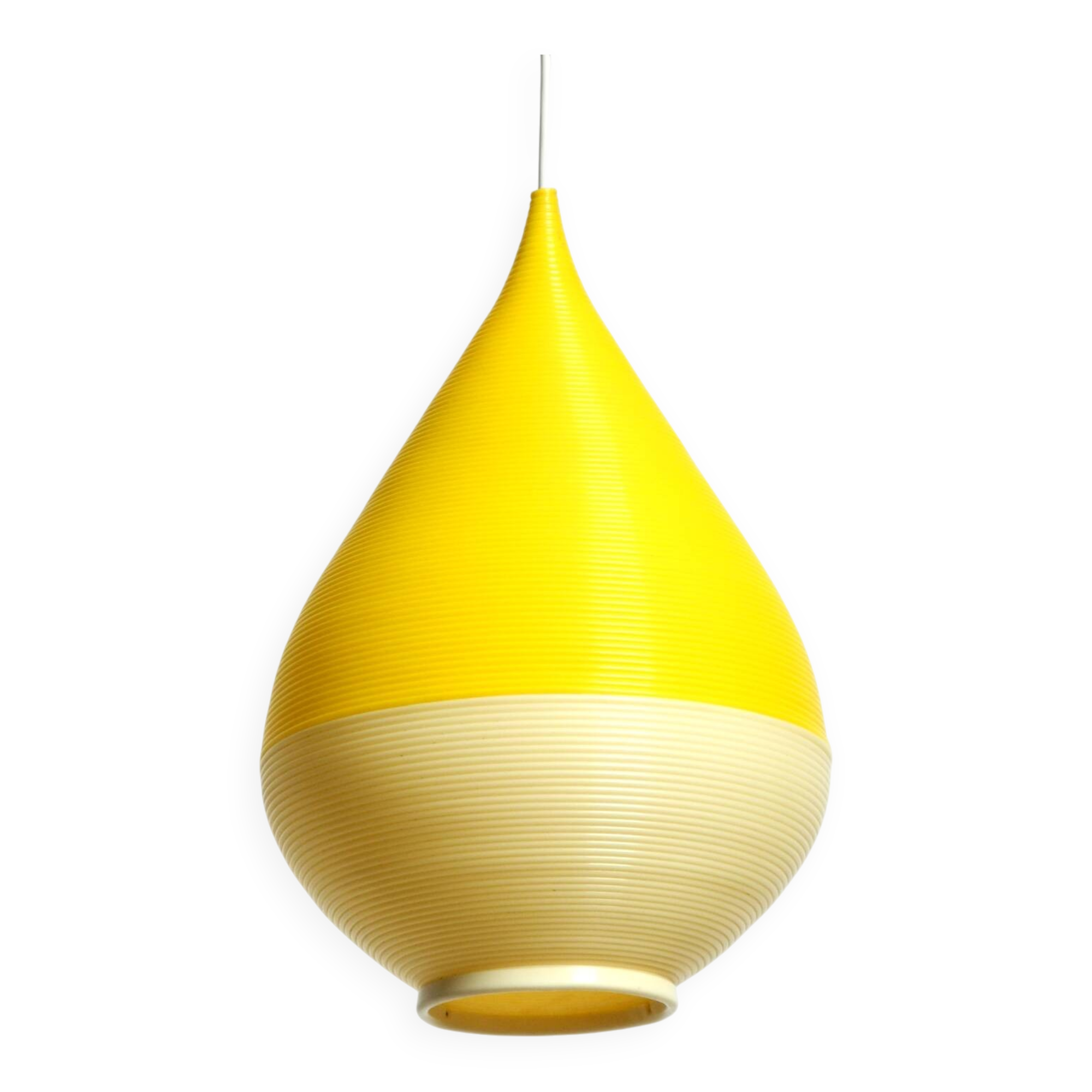 Beautiful original large 1960s Heifetz Rotaflex pendant lamp in drop shape
