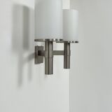 Perzel double wall light model 1141, metal and opaline, France, 1960.