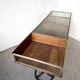 Oak and brass-mounted display cabinet on legs – Circa 1950