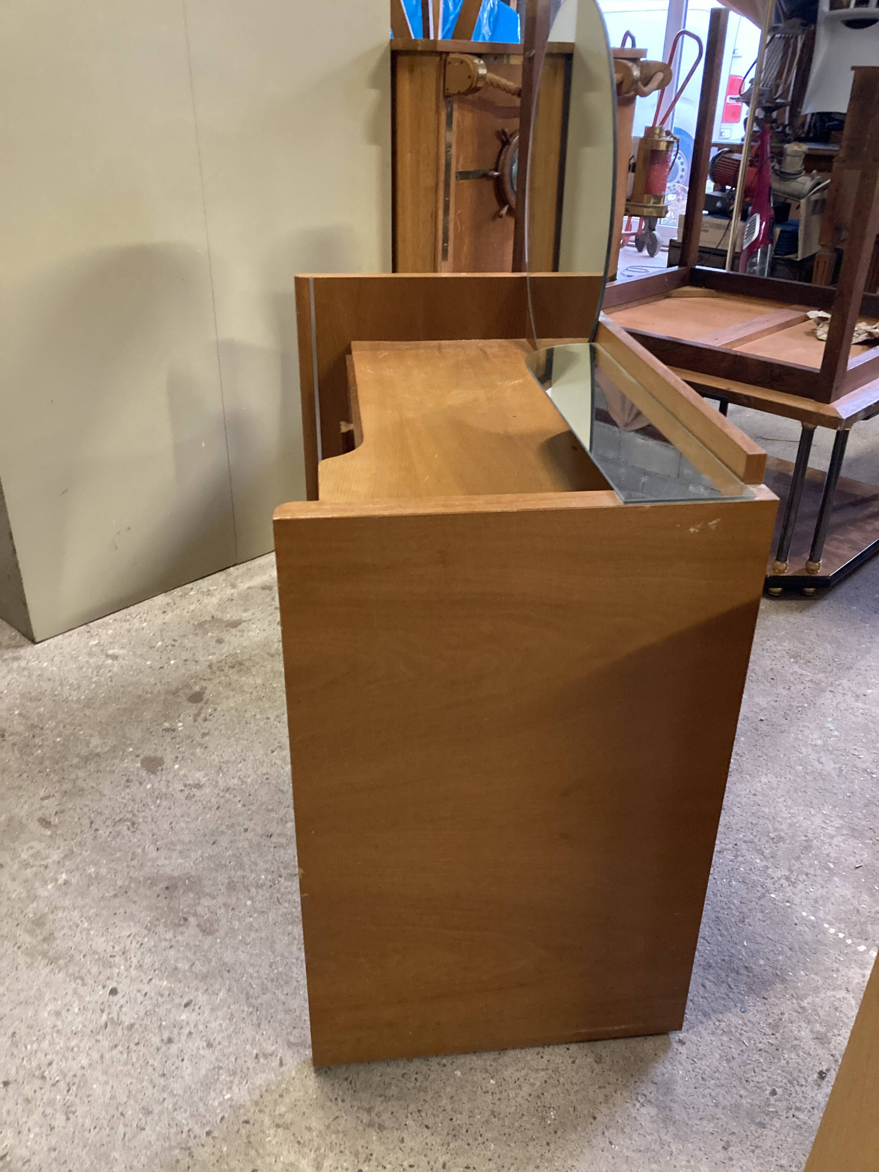 Dressing table style art deco in wood 50s
