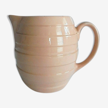 Longwy ceramic pitcher Height 12 cm pink beige color